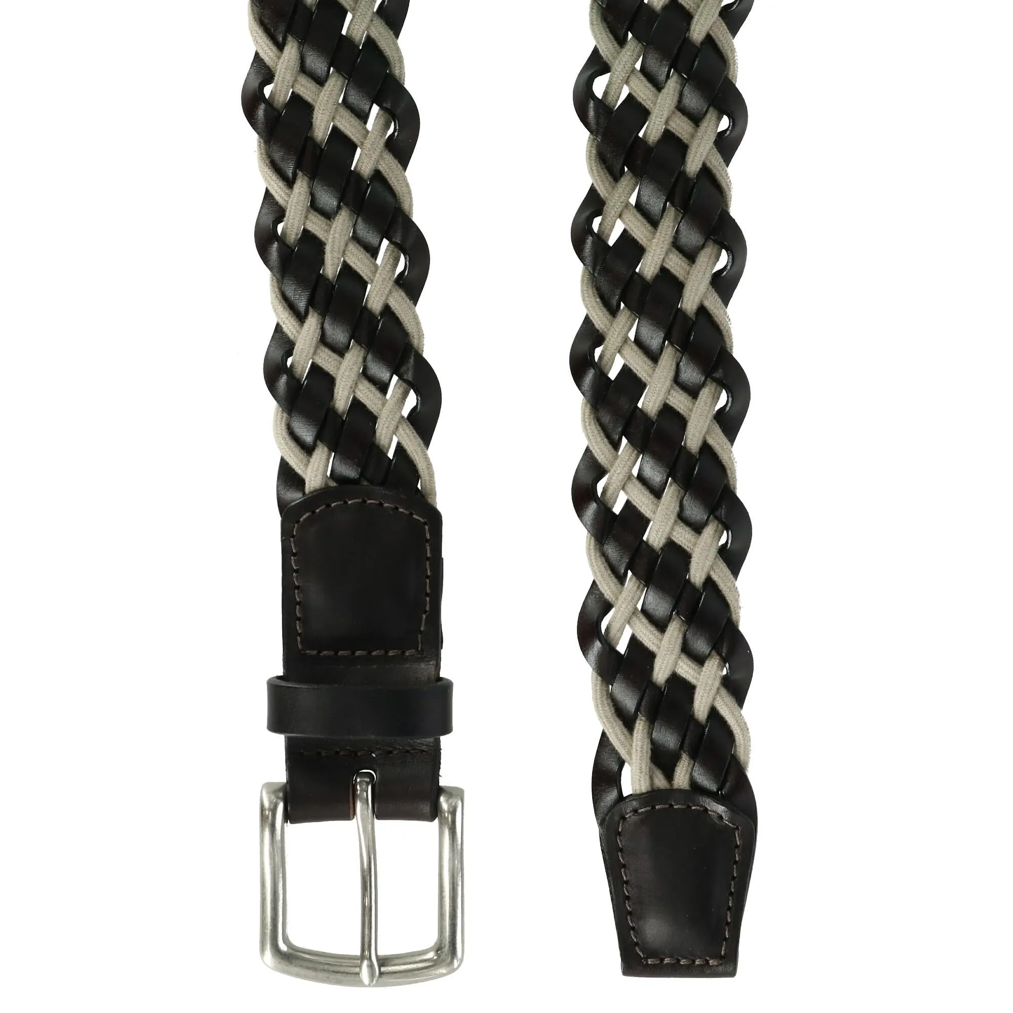 Como Leather and Cotton Cord Braided Belt
