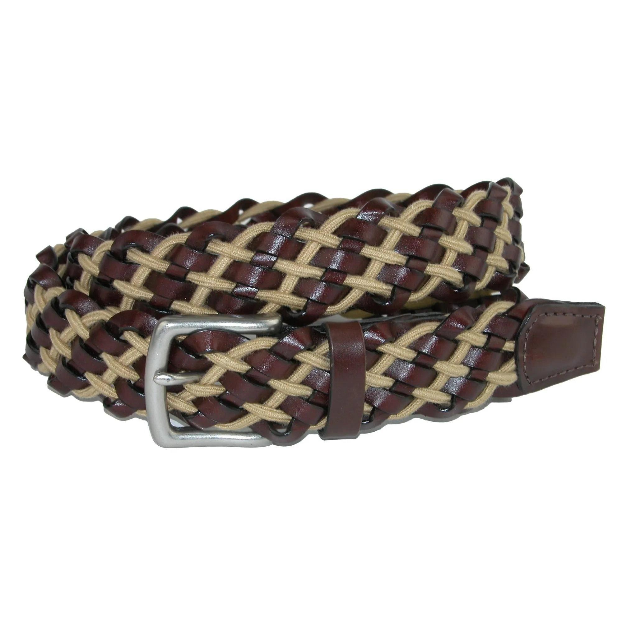 Como Leather and Cotton Cord Braided Belt