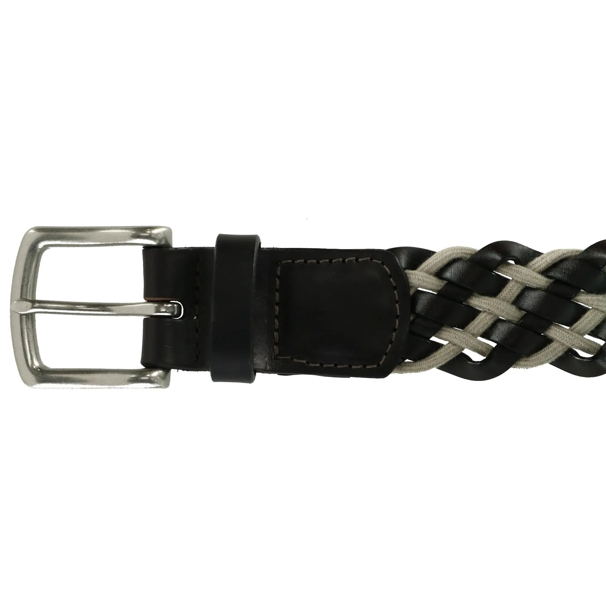 Como Leather and Cotton Cord Braided Belt