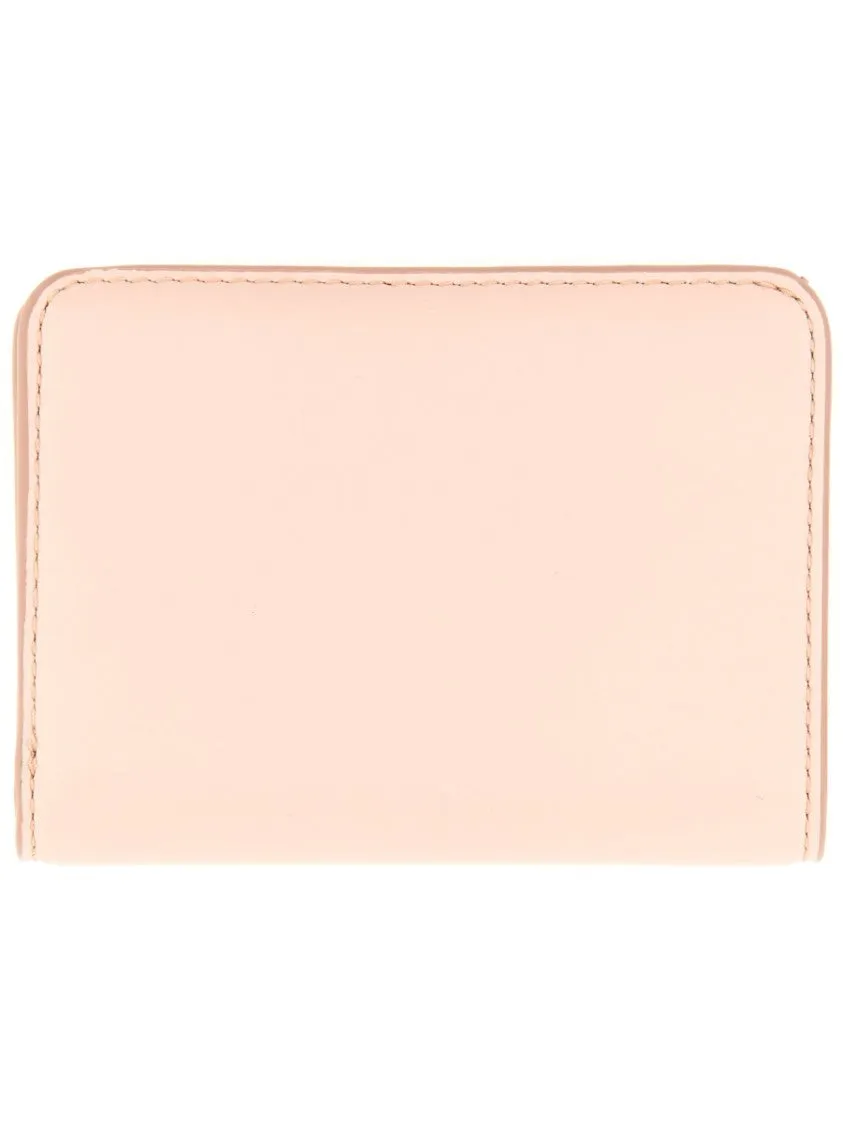 Compact Leather Wallet With Embossed Logo