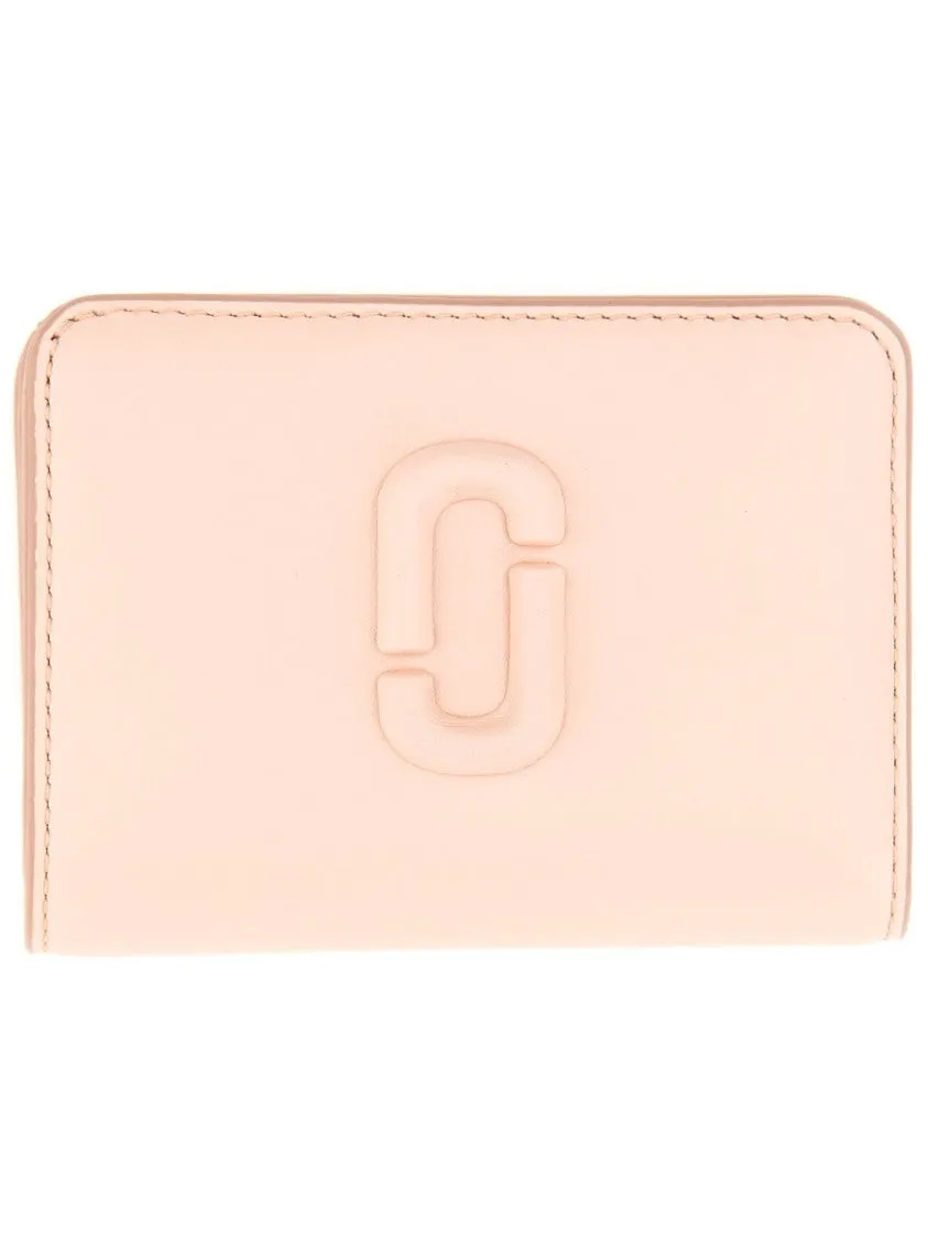 Compact Leather Wallet With Embossed Logo