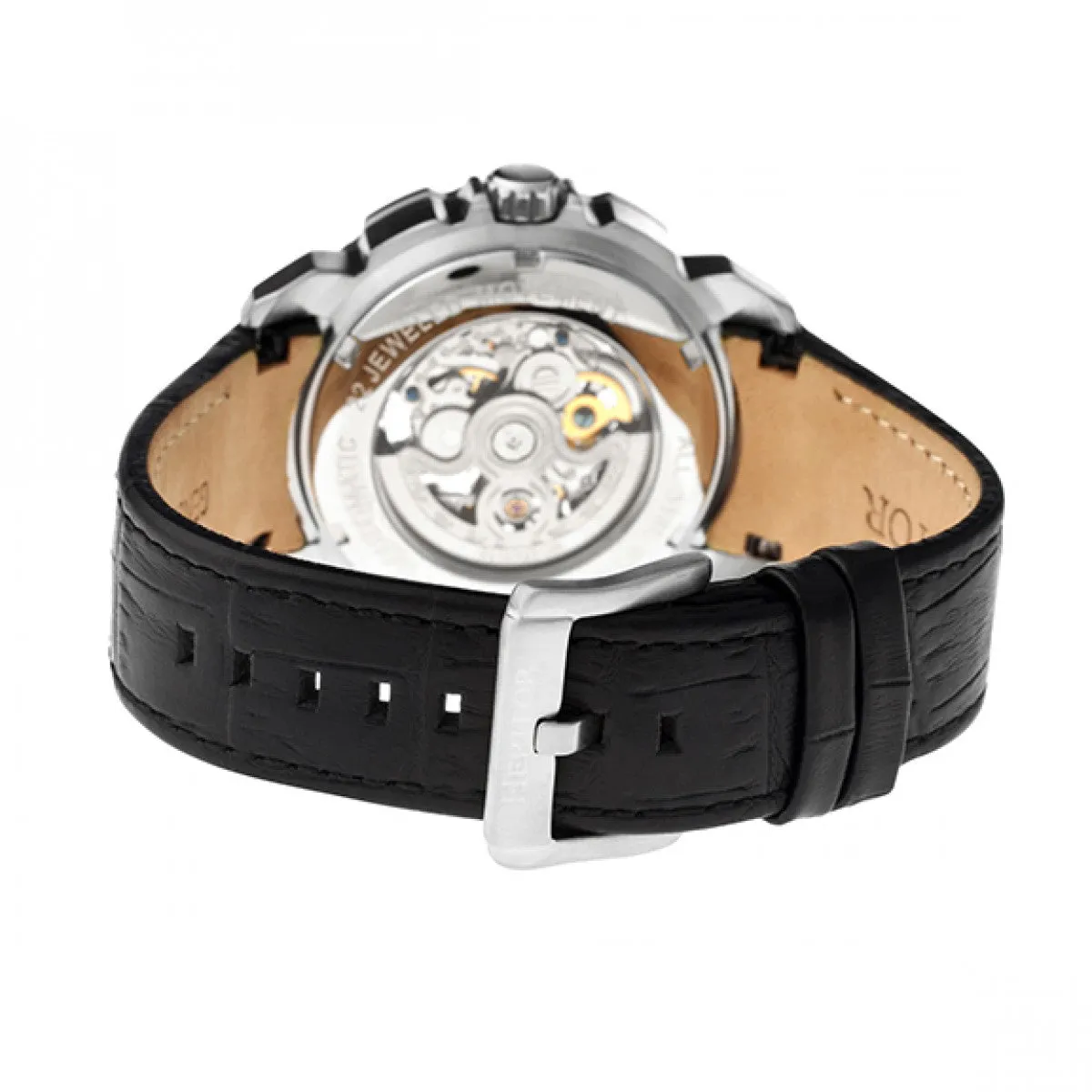 Conrad Skeleton Leather-Band Watch