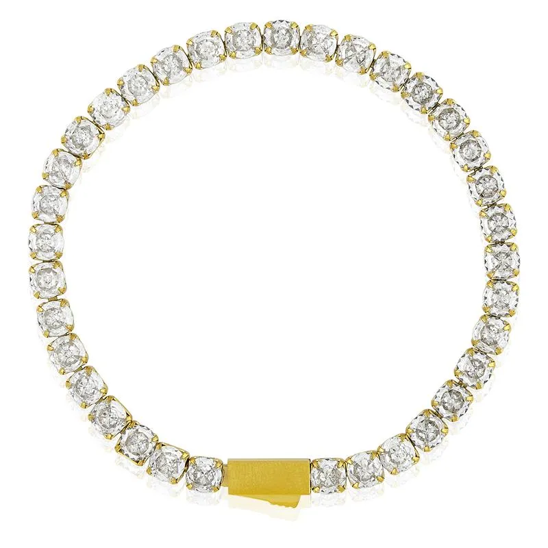Crucible Los Angeles 18k Gold Plated 5mm Simulated Diamond Tennis Bracelet - 8.5"