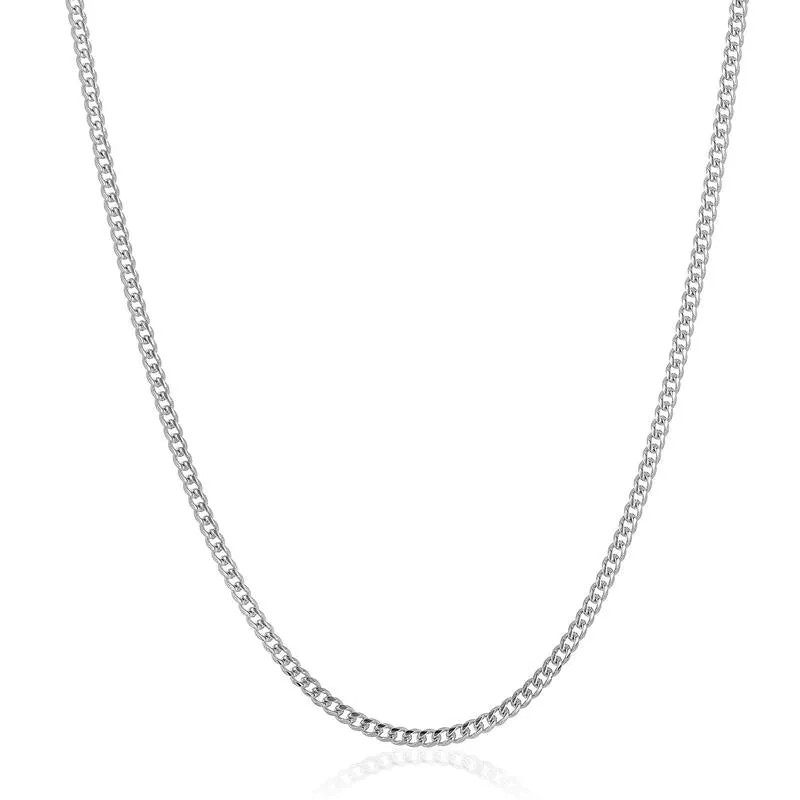 Crucible Los Angeles 3.5mm Stainless Steel Rounded Curb Chain 22 Inches