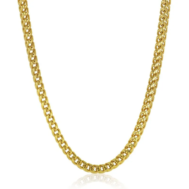 Crucible Los Angeles 7mm Stainless Steel Rounded Franco Chain 26 Inches