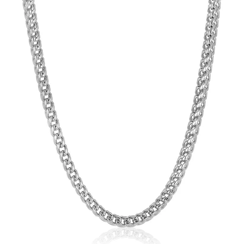 Crucible Los Angeles 7mm Stainless Steel Rounded Franco Chain 26 Inches