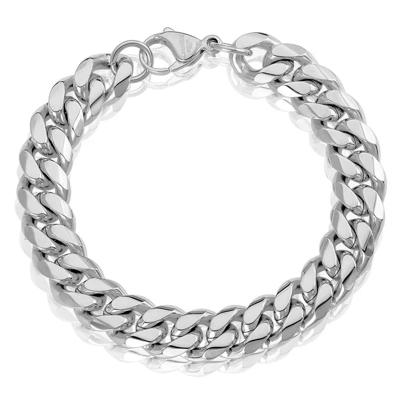 Crucible Los Angeles Men's 12mm Stainless Steel Curb Bracelet