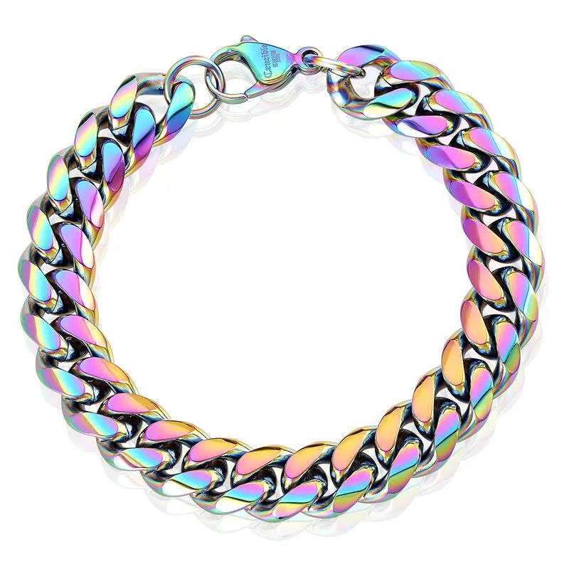 Crucible Los Angeles Men's 12mm Stainless Steel Curb Bracelet