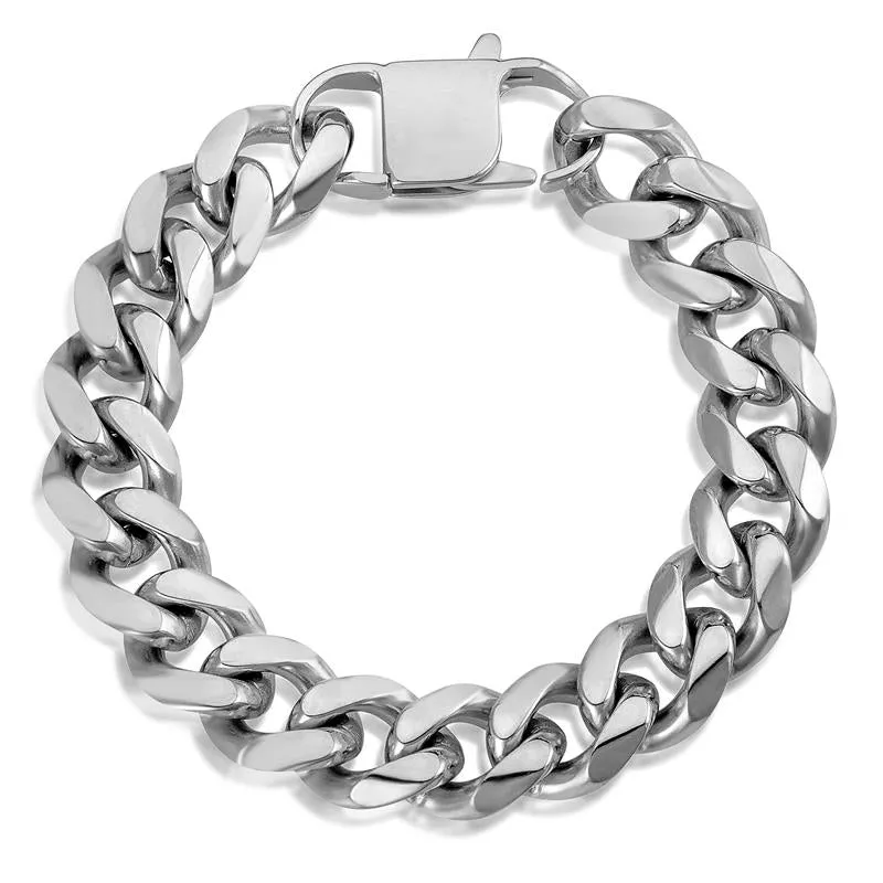 Crucible Los Angeles Men's 14mm Stainless Steel Curb Bracelet