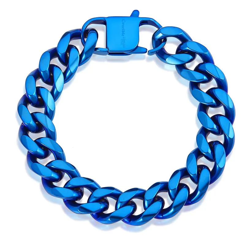 Crucible Los Angeles Men's 14mm Stainless Steel Curb Bracelet