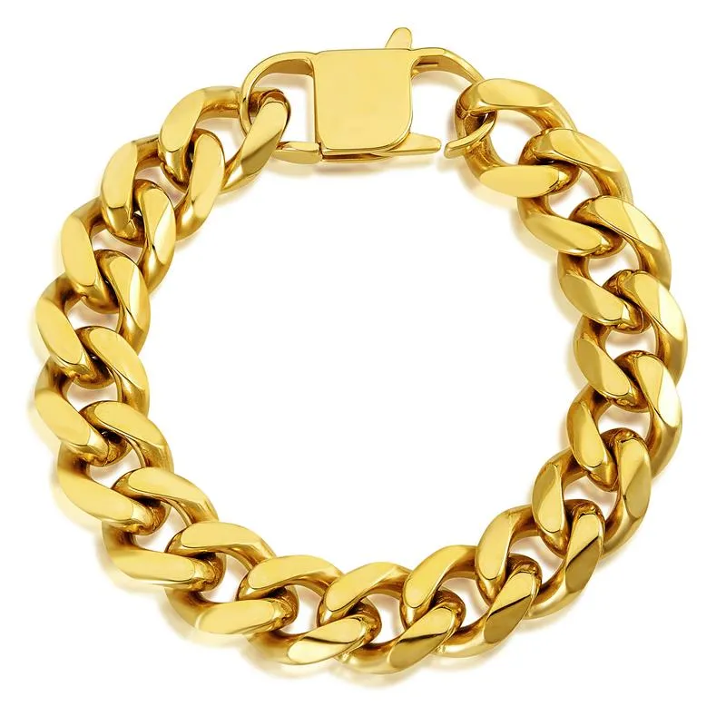 Crucible Los Angeles Men's 14mm Stainless Steel Curb Bracelet