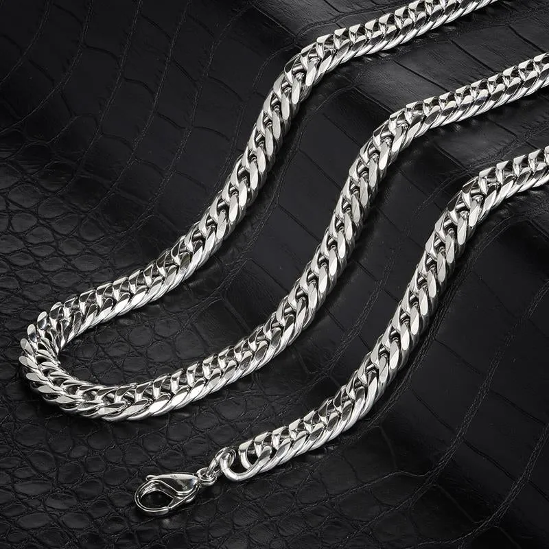Crucible Los Angeles Polished Stainless Steel 10mm Curb Chain - 18" to 24"