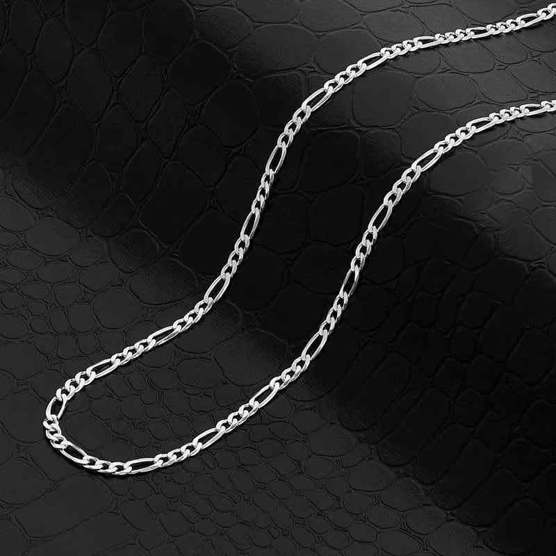 Crucible Los Angeles Polished Stainless Steel 3mm Figaro Chain - 18" to 24"