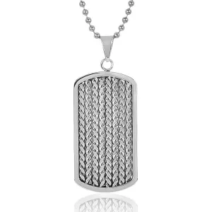 Crucible Los Angeles Stainless Steel Cable Inlay Dog Tag Pendant