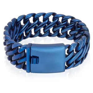 Crucible Los Angeles Stainless Steel Fancy Wide Curb Link Bracelet 23mm Wide - 8.5"