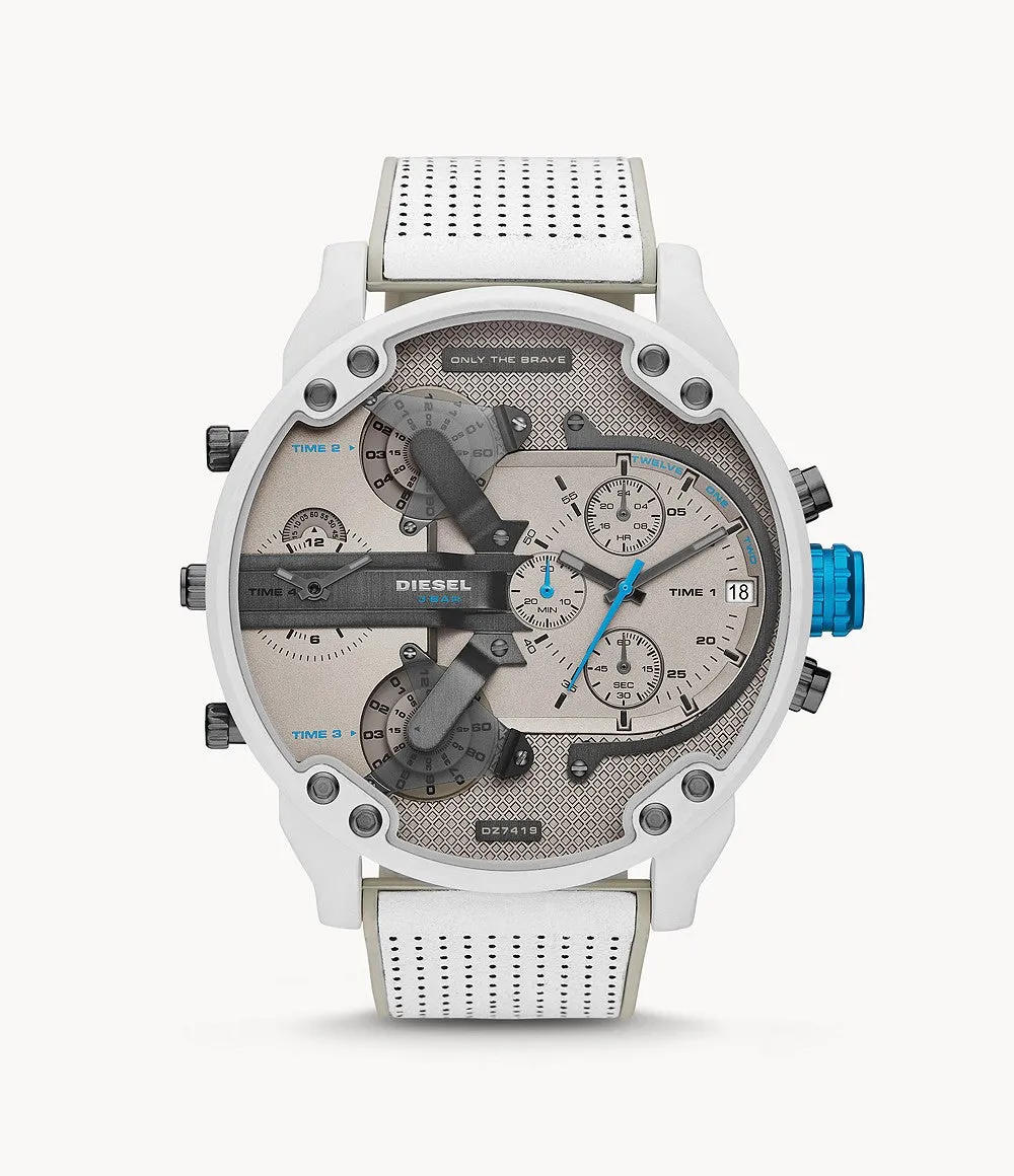 Diesel Men's Mr. Daddy 2.0 Chronograph, White-Tone Stainless Steel Watch