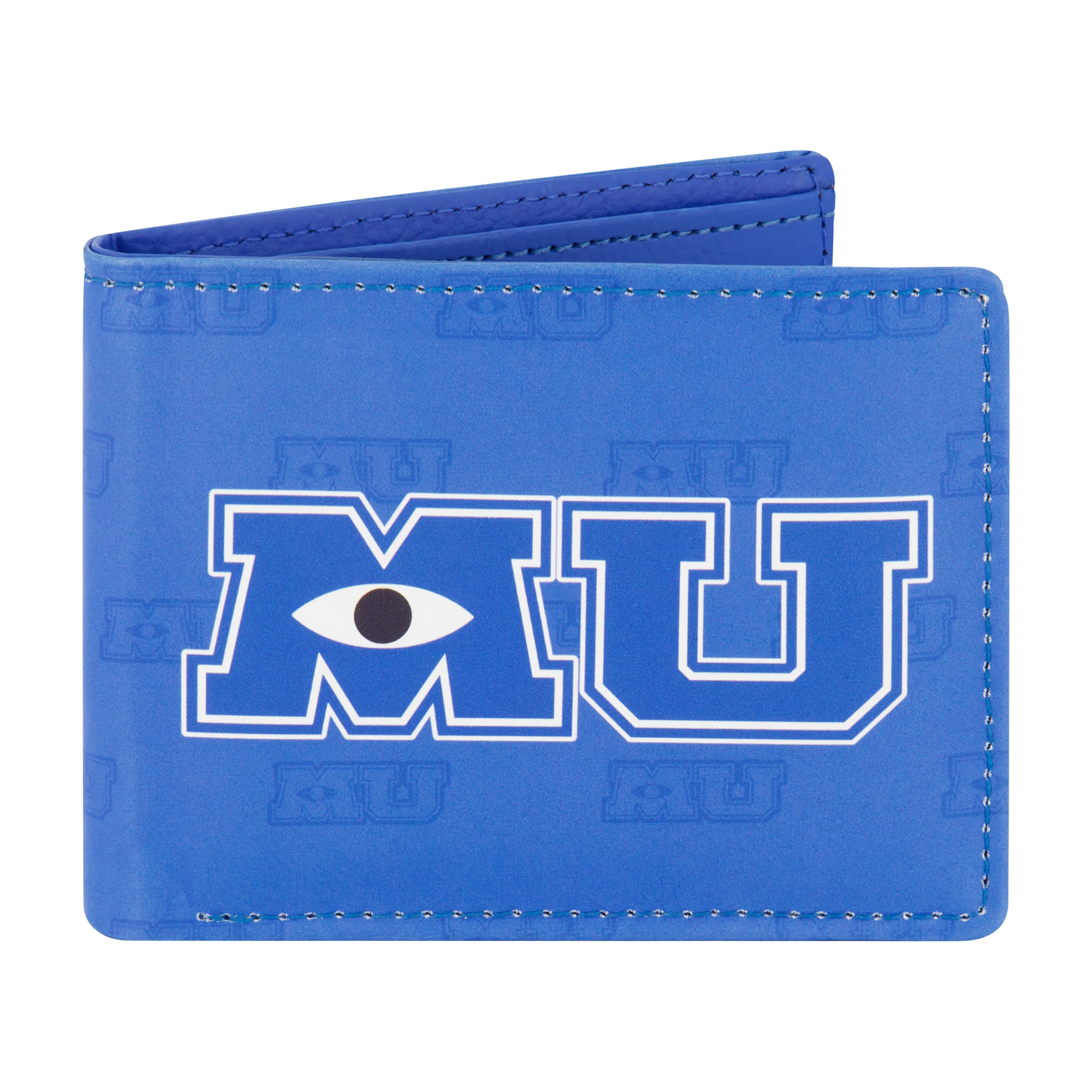 Disney Pixar MONSTERS MU LOGO AOP Bifold Wallet, Slim Wallet with Decorative Tin for Men and Women