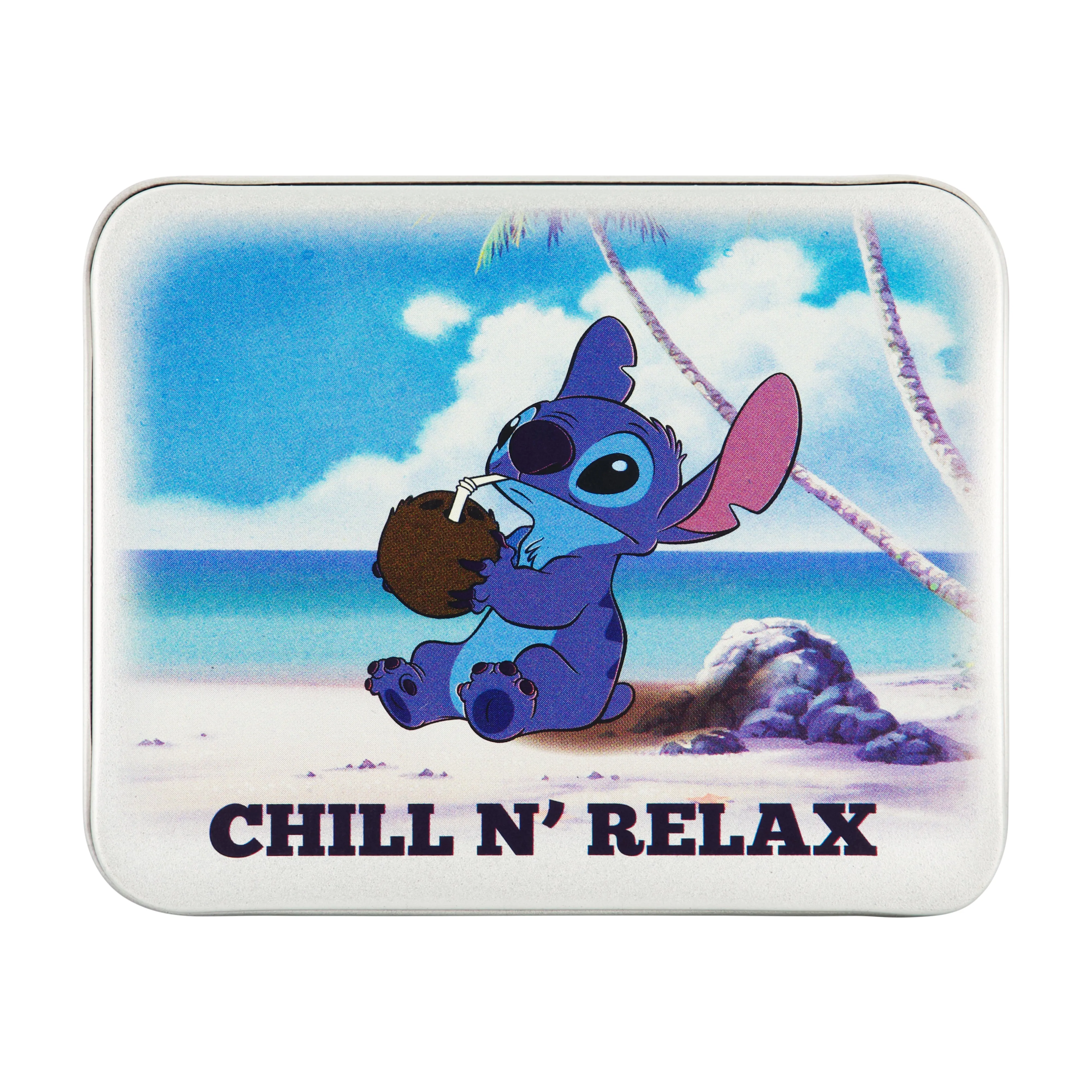 Disney STITCH CHILL N RELAX PRINT Bifold Wallet, Slim Wallet with Decorative Tin for Men and Women
