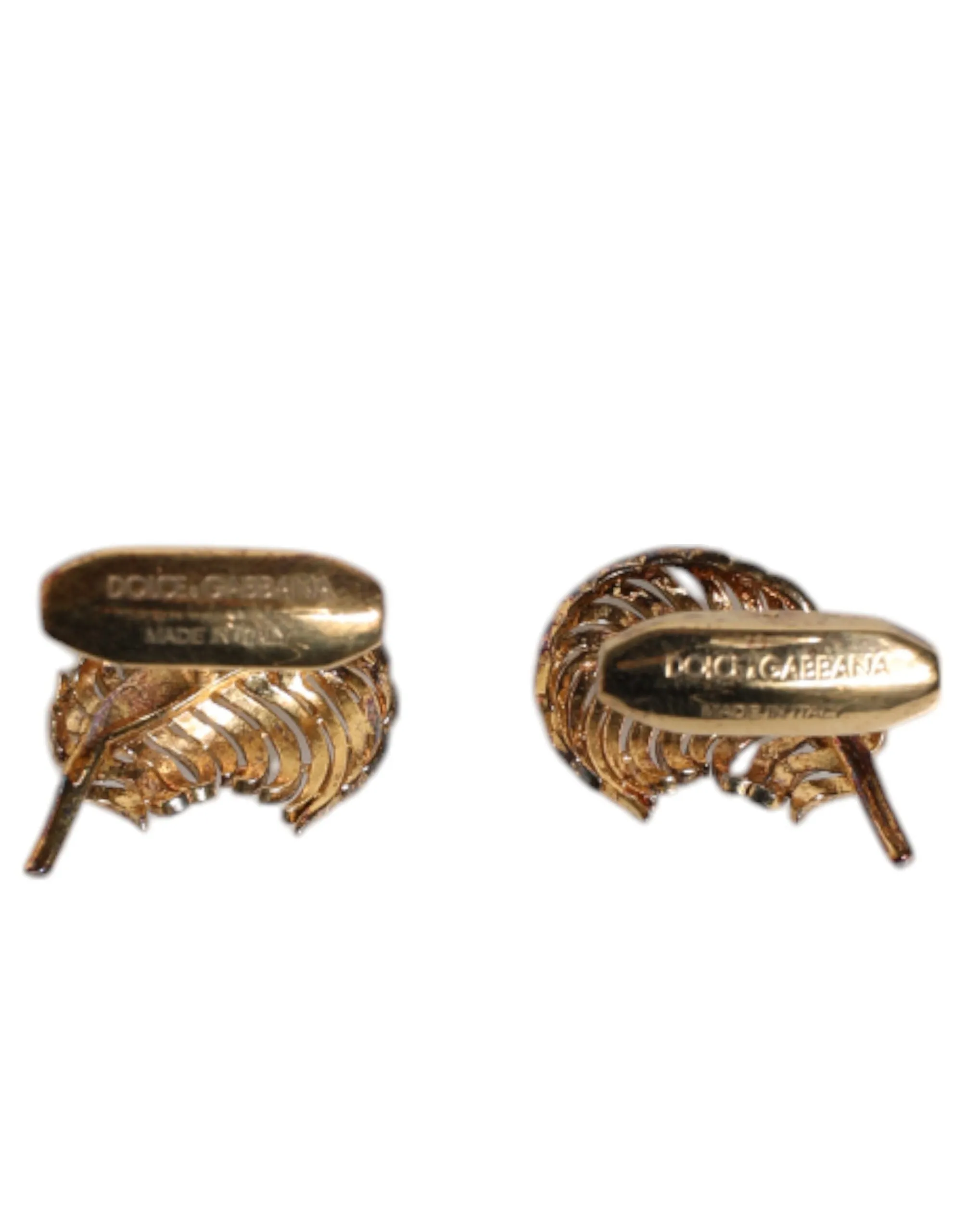 Dolce & Gabbana 925 Sterling Crystal Leaf Accessory Men's Cufflink (Pre-Owned)
