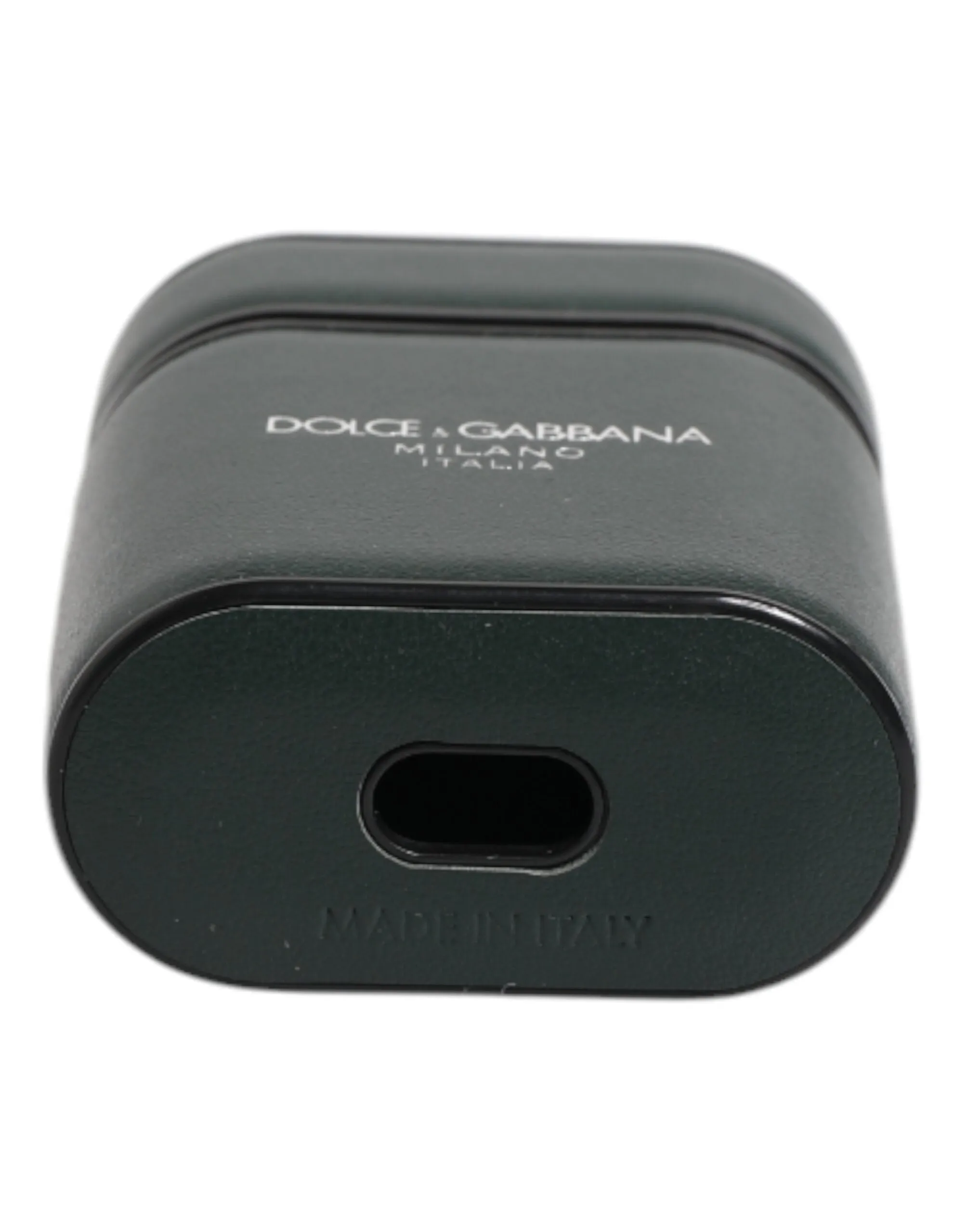 Dolce & Gabbana Calfskin Leather Logo Print Flip Holder Airpods Men's Case