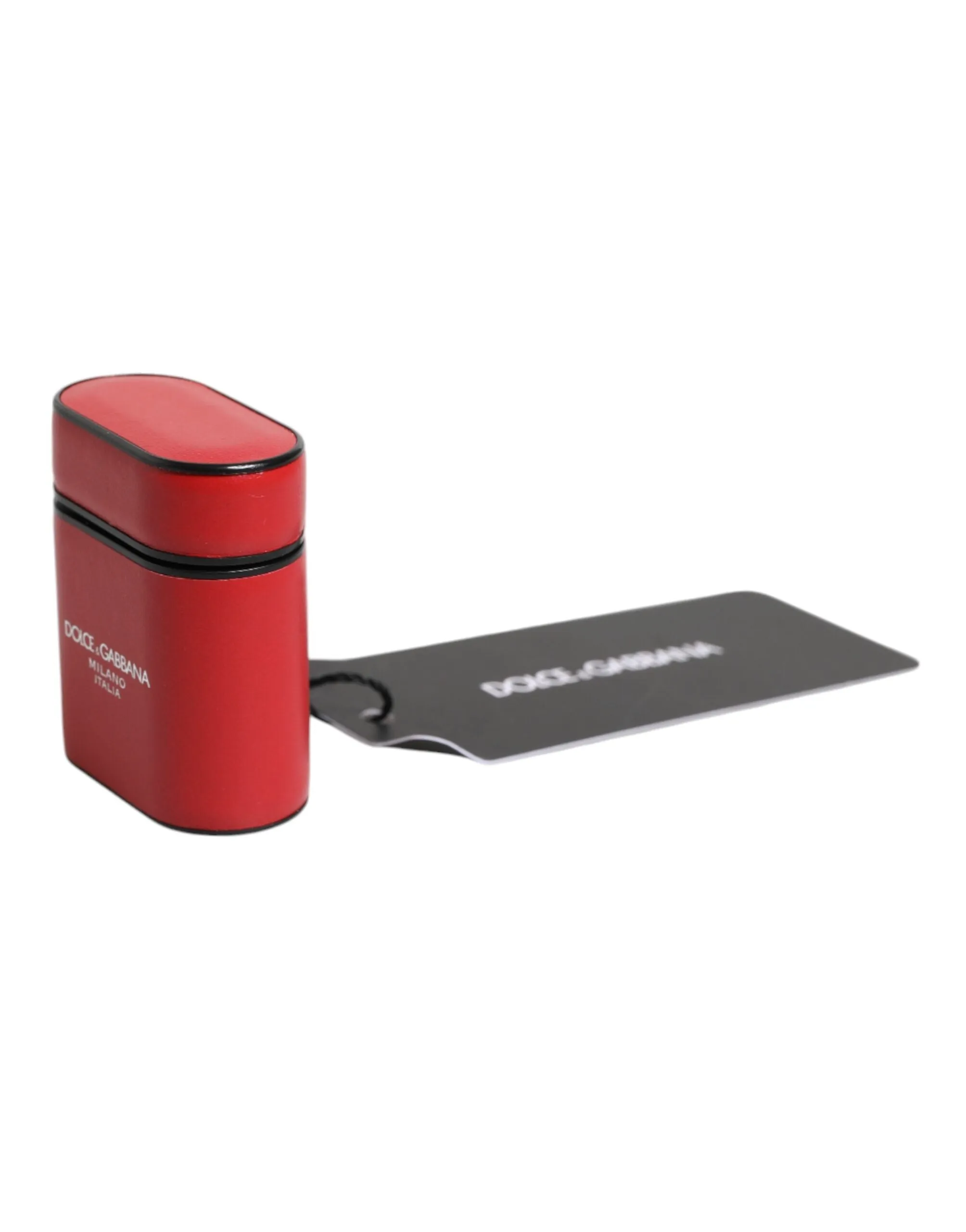 Dolce & Gabbana Calfskin Leather Logo Print Flip Holder Airpods Men's Case