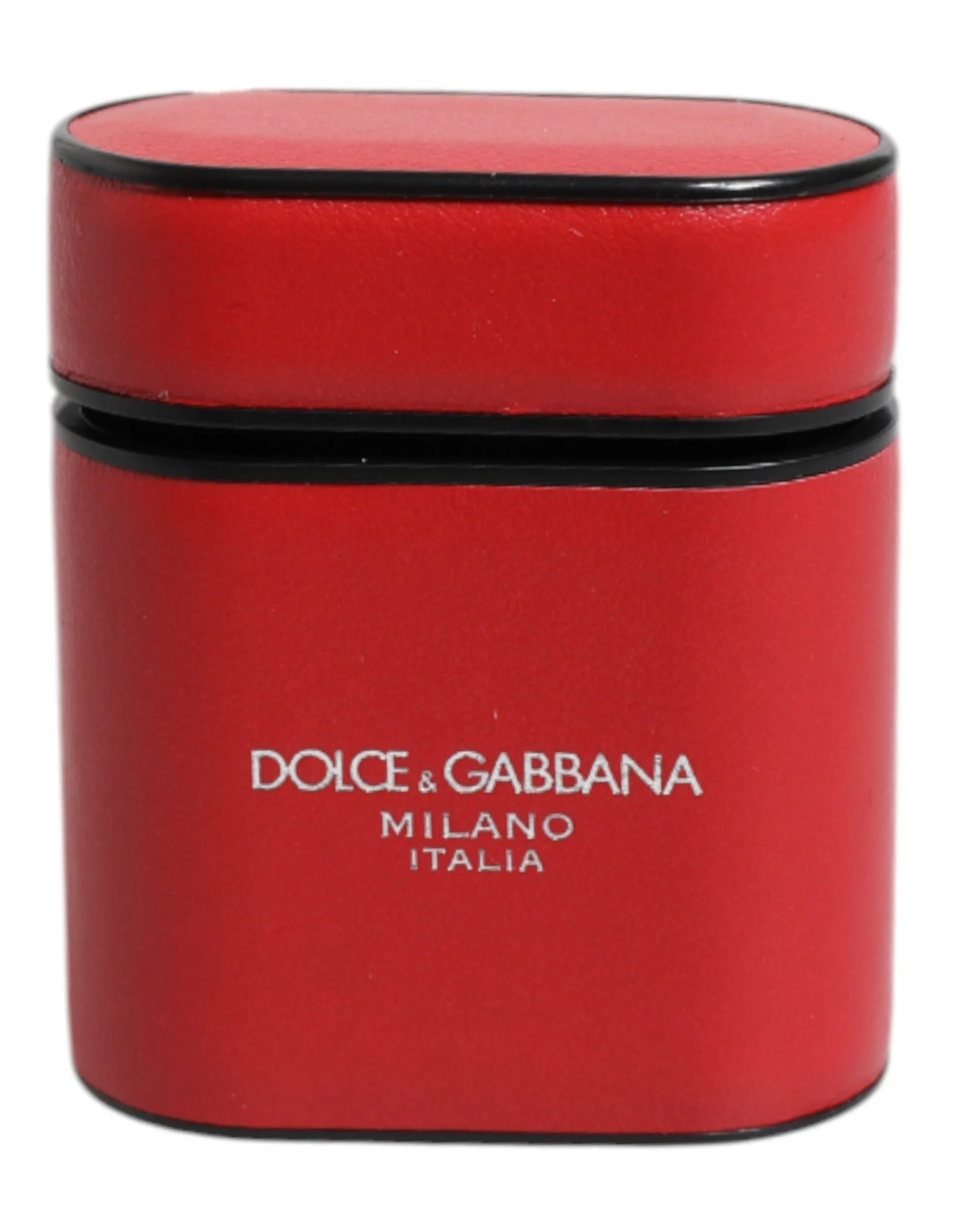 Dolce & Gabbana Calfskin Leather Logo Print Flip Holder Airpods Men's Case