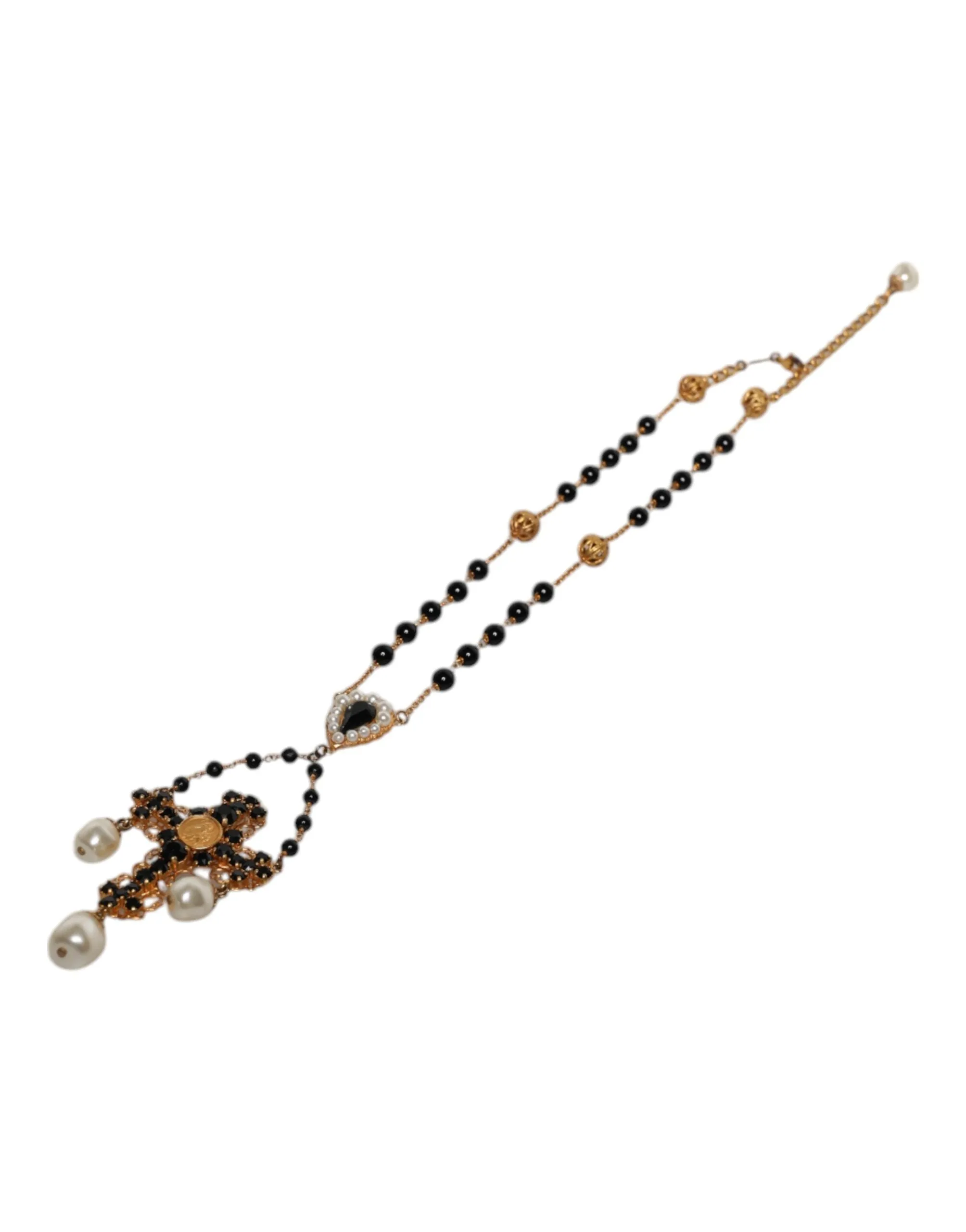 Dolce & Gabbana gold Brass Beaded Chain Rosary Pendant Men's Necklace (Pre-Owned)
