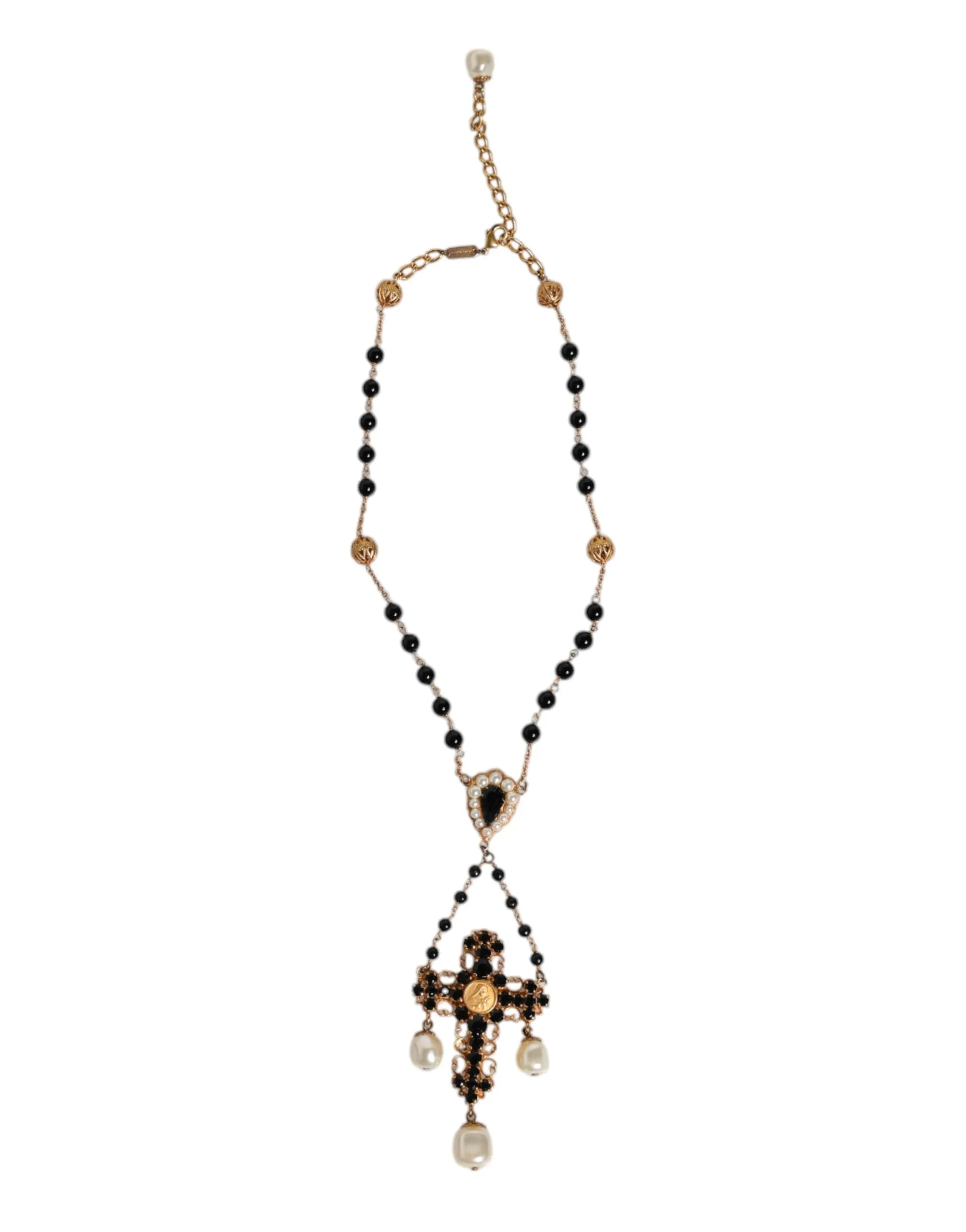 Dolce & Gabbana gold Brass Beaded Chain Rosary Pendant Men's Necklace (Pre-Owned)