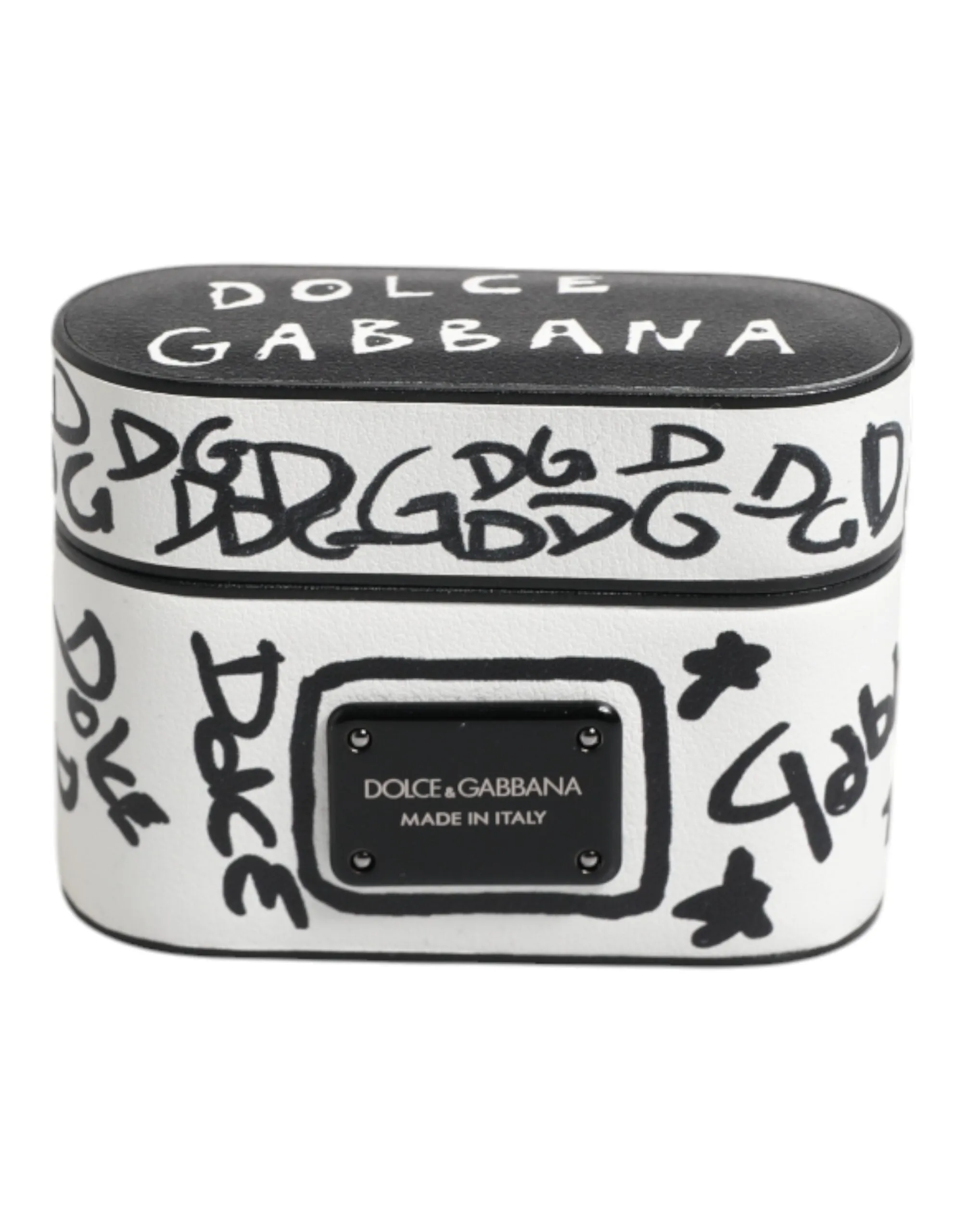 Dolce & Gabbana  Leather Scribble Embossed Logo Airpods Men's Case