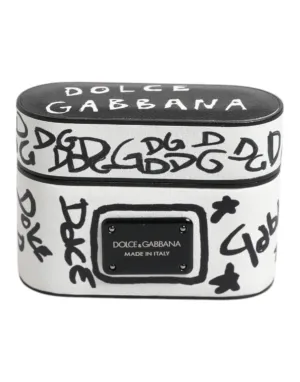 Dolce & Gabbana  Leather Scribble Embossed Logo Airpods Men's Case