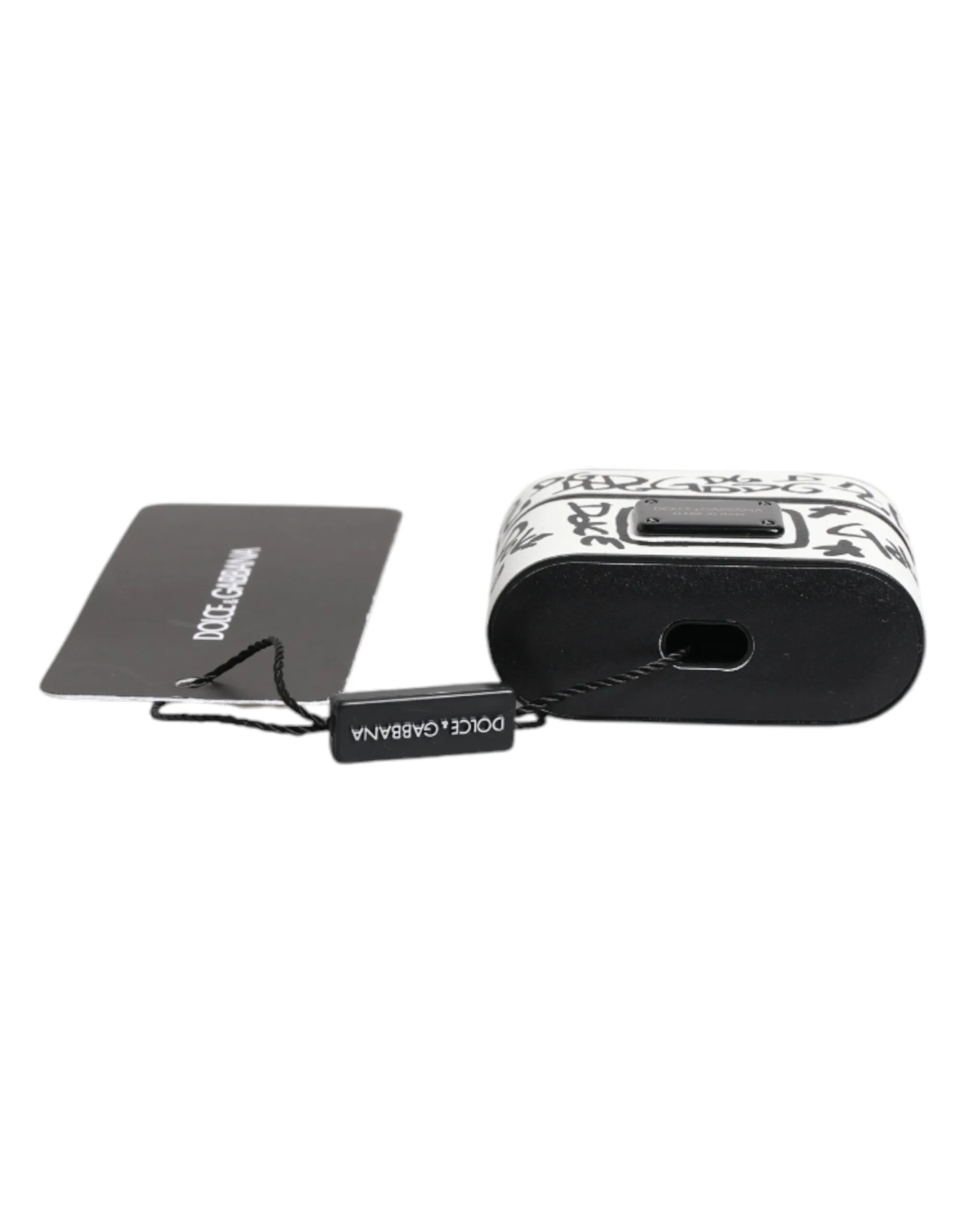 Dolce & Gabbana  Leather Scribble Embossed Logo Airpods Men's Case