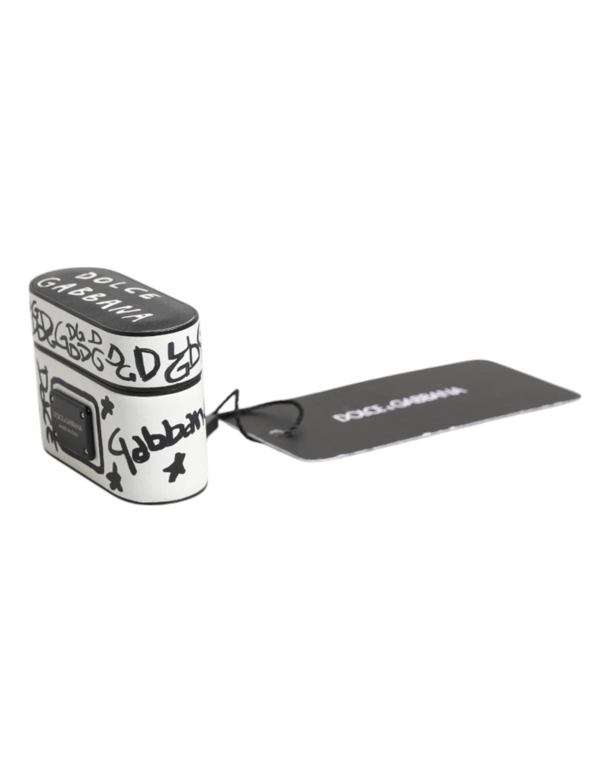Dolce & Gabbana  Leather Scribble Embossed Logo Airpods Men's Case