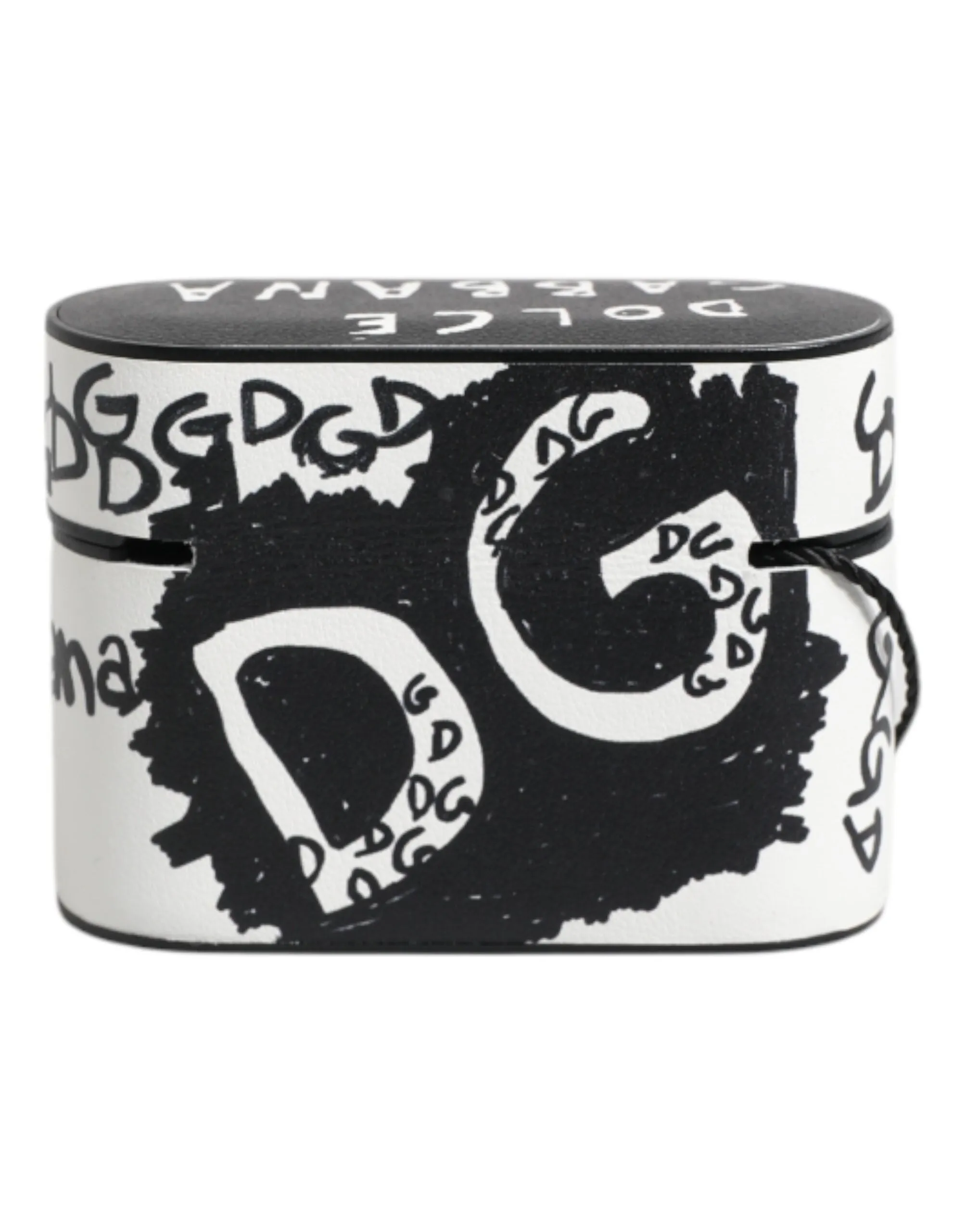 Dolce & Gabbana  Leather Scribble Embossed Logo Airpods Men's Case