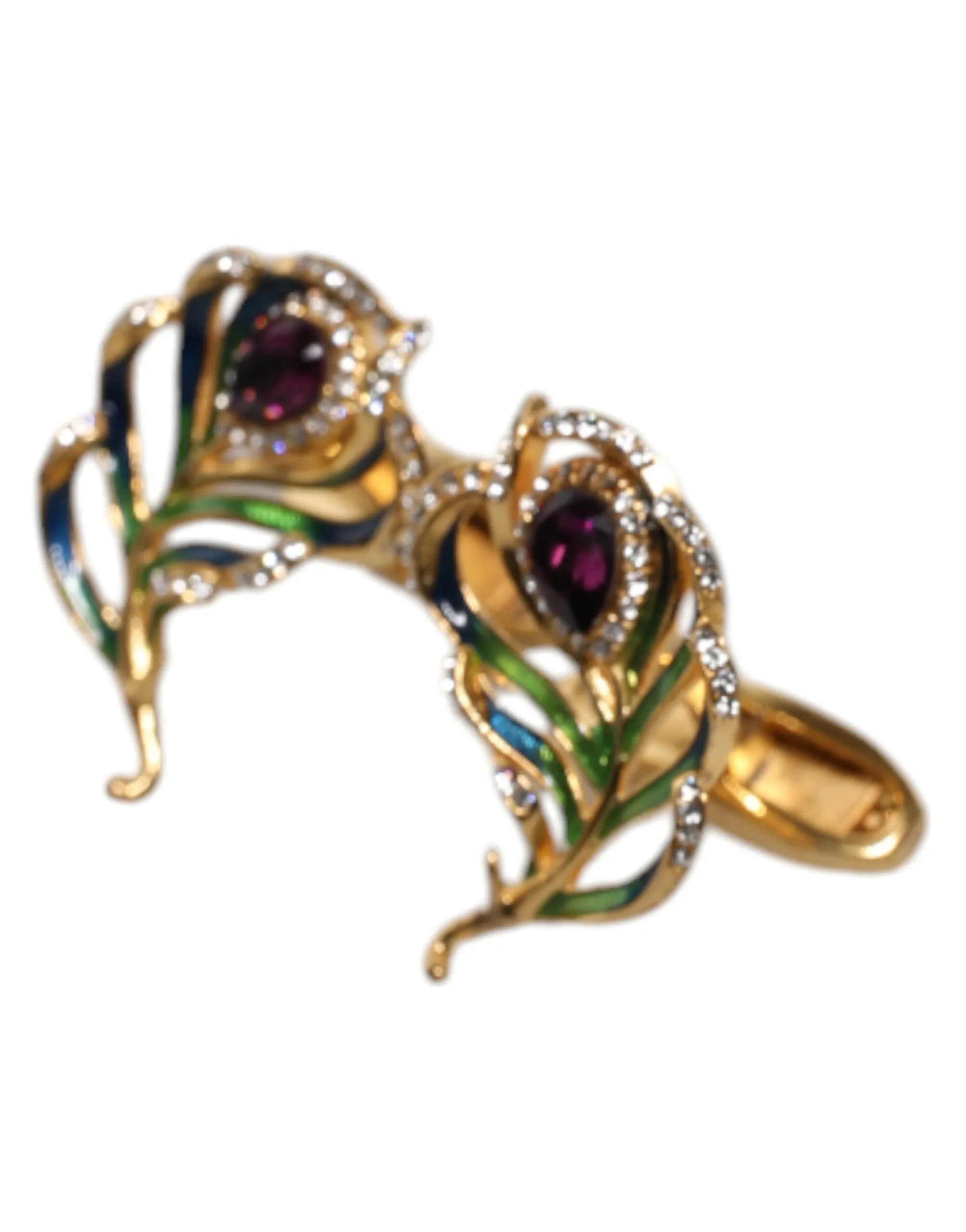 Dolce & Gabbana multi Peacock Feathers 925 Sterling Men's Cufflink