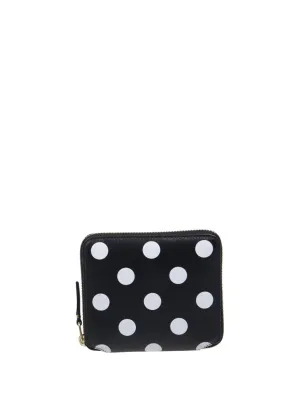 Dots Printed Small Zip Around Wallet
