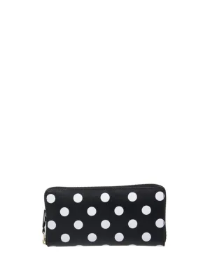 Dots Printed Zip Around Wallet