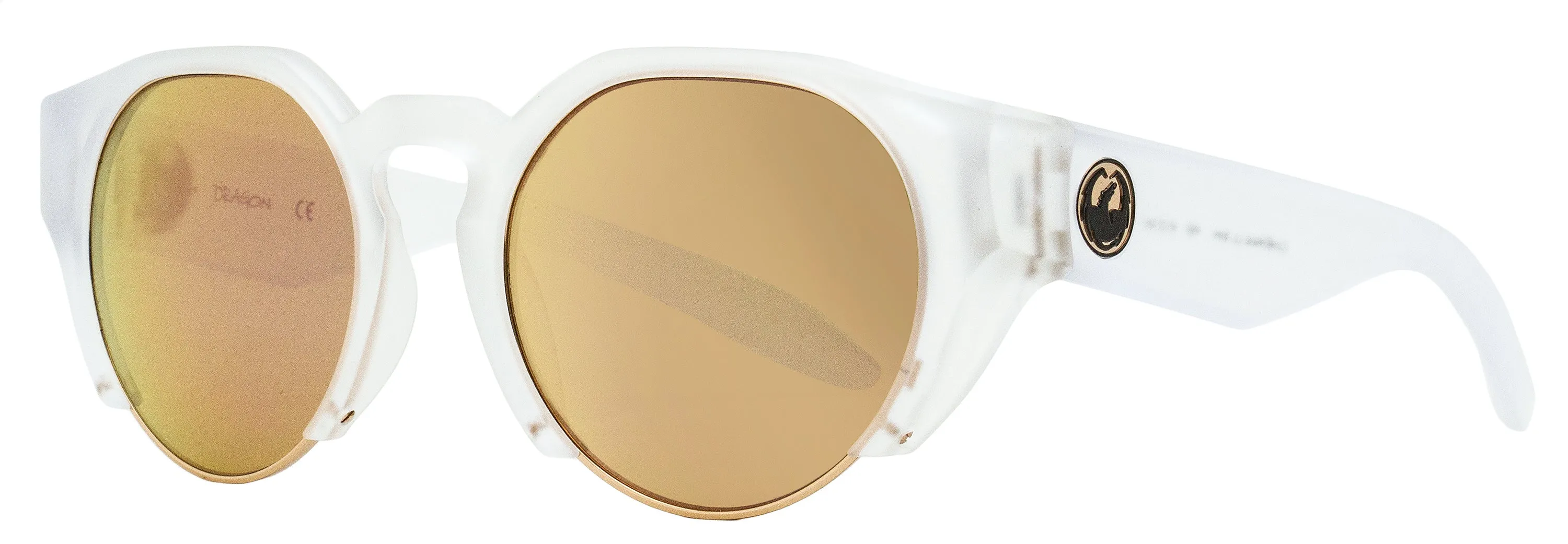 Dragon Men's Round Sunglasses Compass LL Ion 971 Matte Crystal 51mm