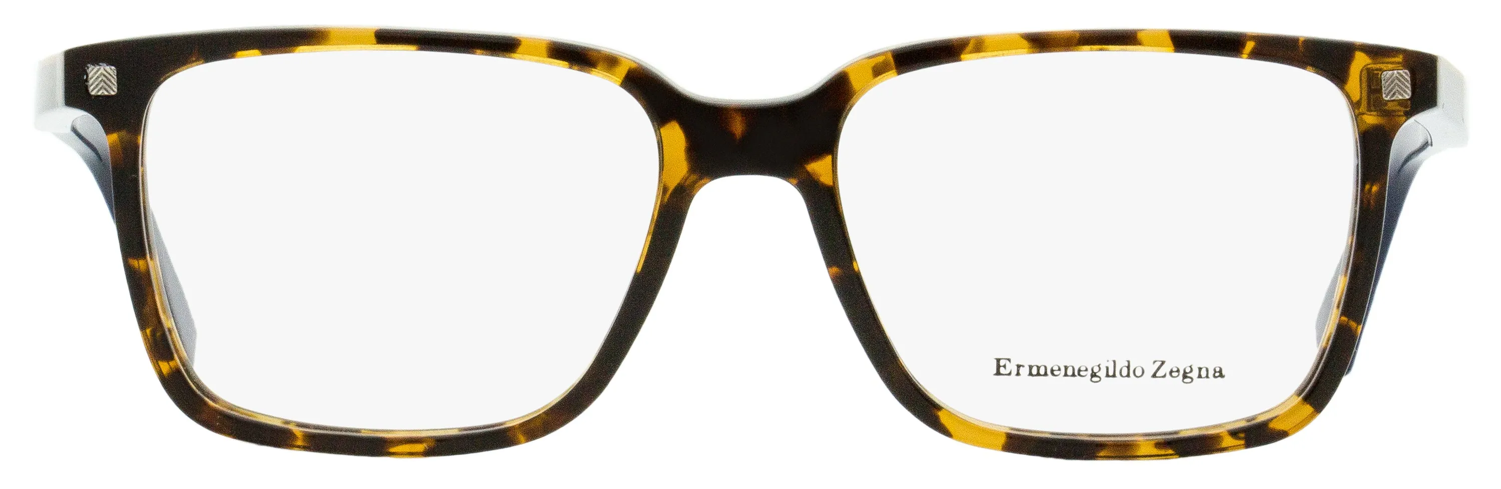 Ermenegildo Zegna Men's Rectangular Eyeglasses EZ5145 055 Havana/Blue 54mm