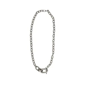 Extended Chain-Link Necklace With Silver Pendant