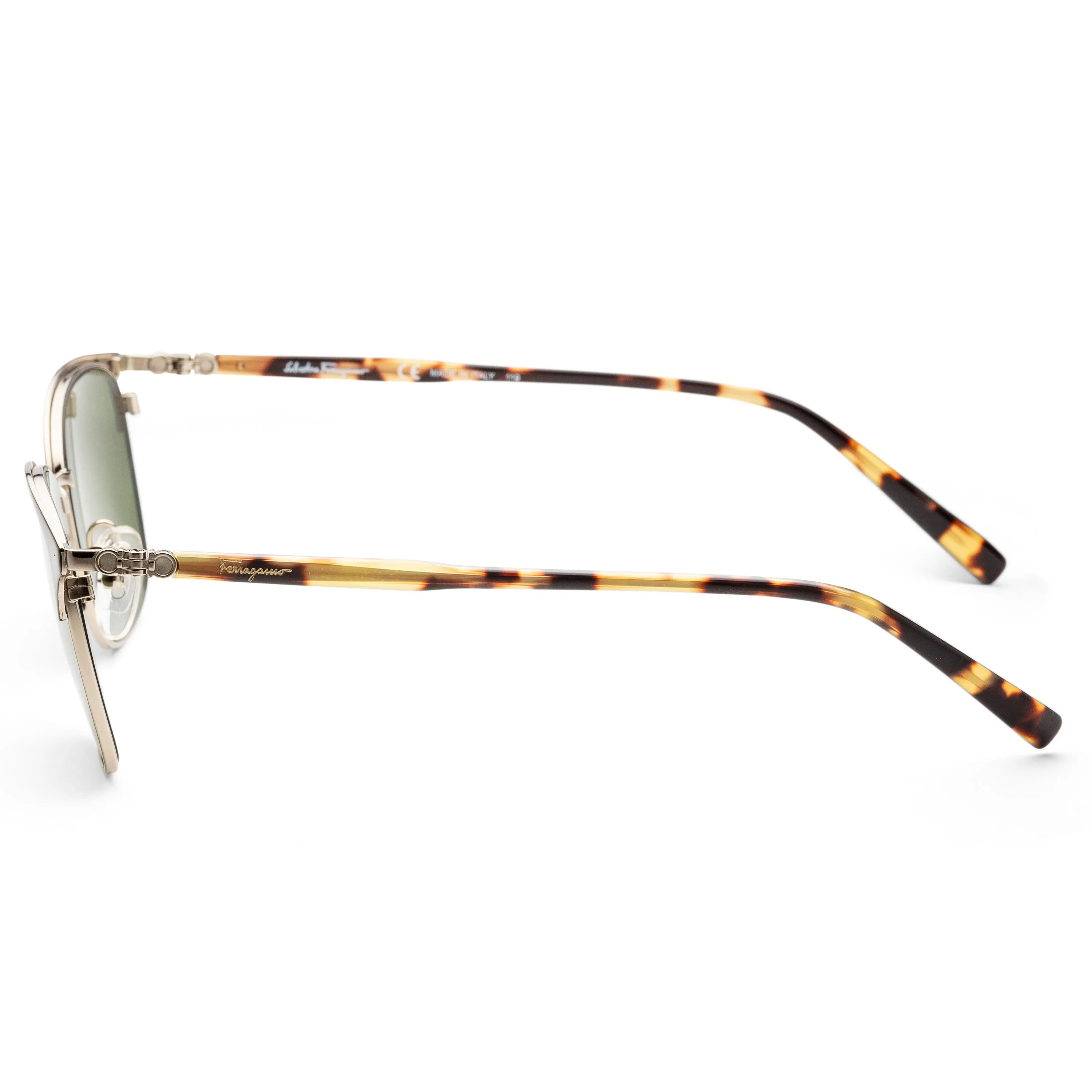 Ferragamo Men's 54mm Black and Shiny Gold Sunglasses