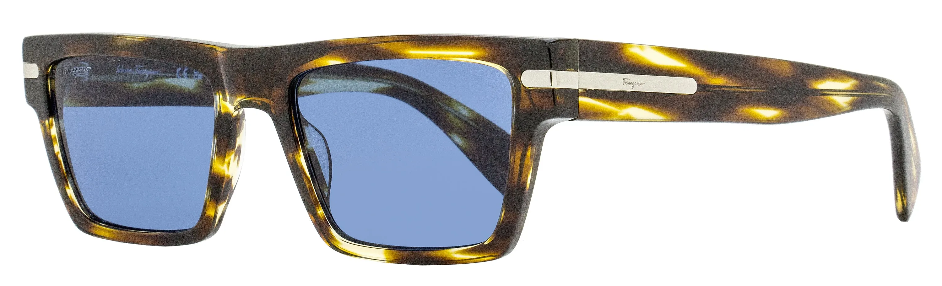 Ferragamo Men's Classic Logo Sunglasses SF1086S 216 Striped Brown 54mm