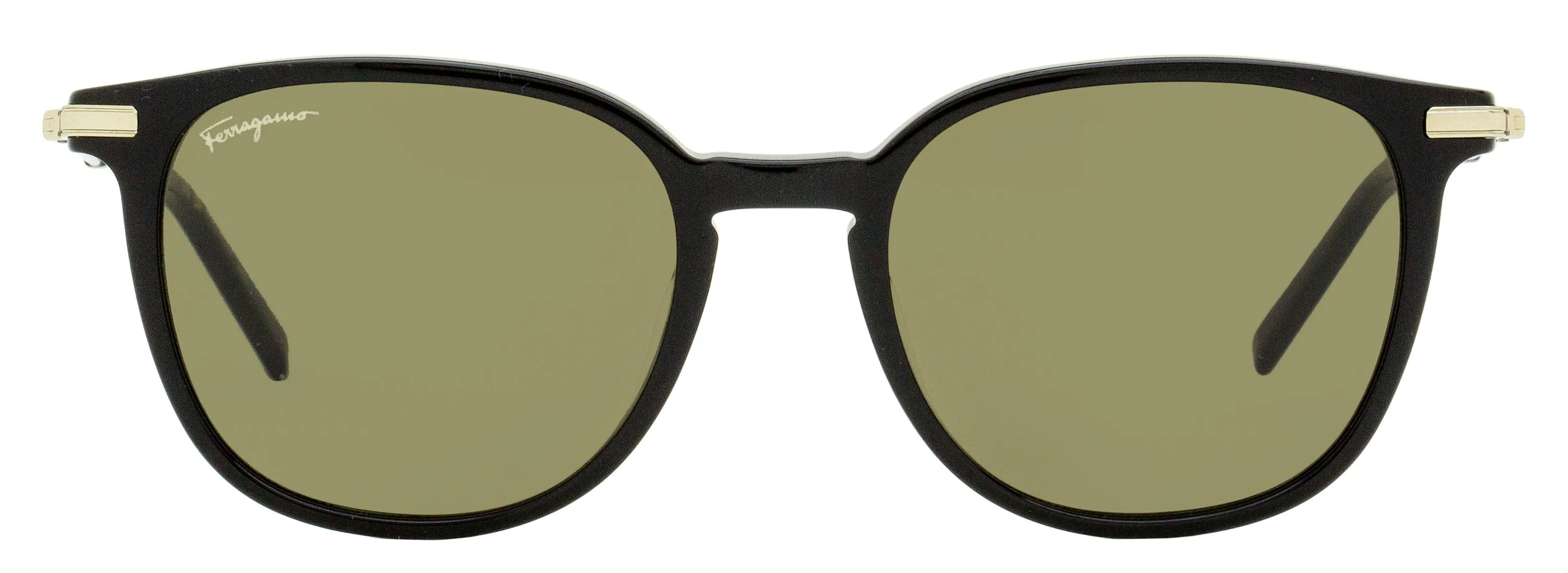 Ferragamo Men's Oval Sunglasses SF1015S 001 Black 52mm
