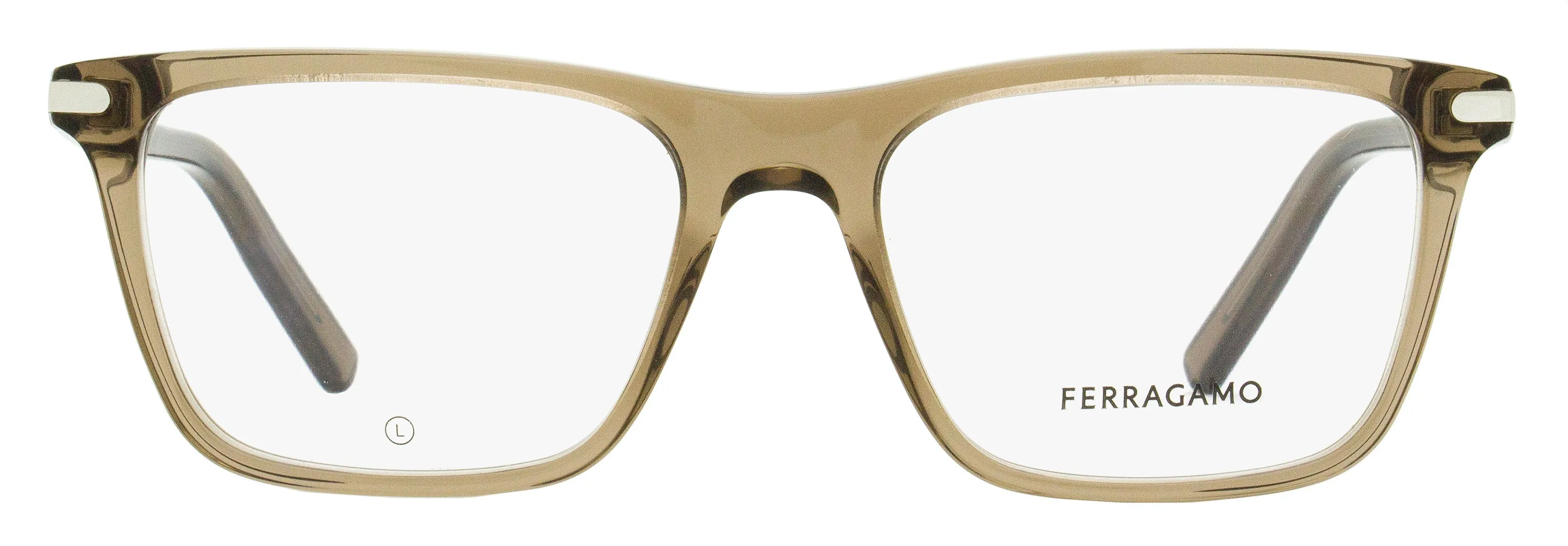 Ferragamo Men's Rectangular Eyeglasses SF2959N 278 Transparent Sand 55mm