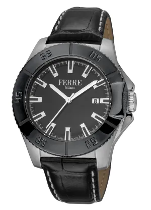Ferre Milano  Men's White MOP Dial Calfskin Leather Watch