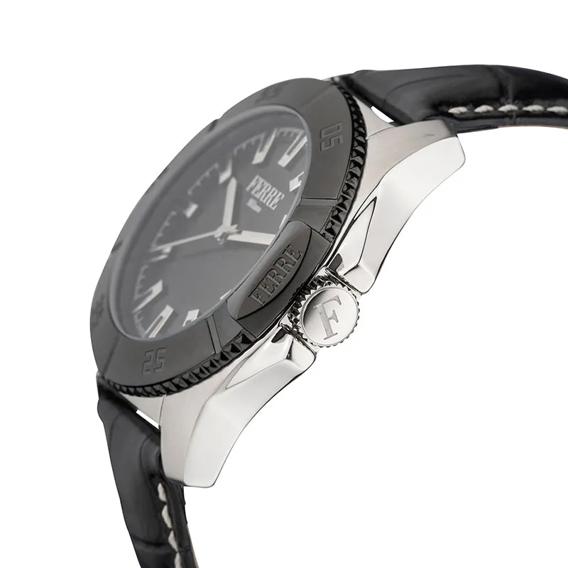 Ferre Milano  Men's White MOP Dial Calfskin Leather Watch