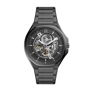 Fossil Men's Evanston Automatic, Black-Tone Stainless Steel Watch
