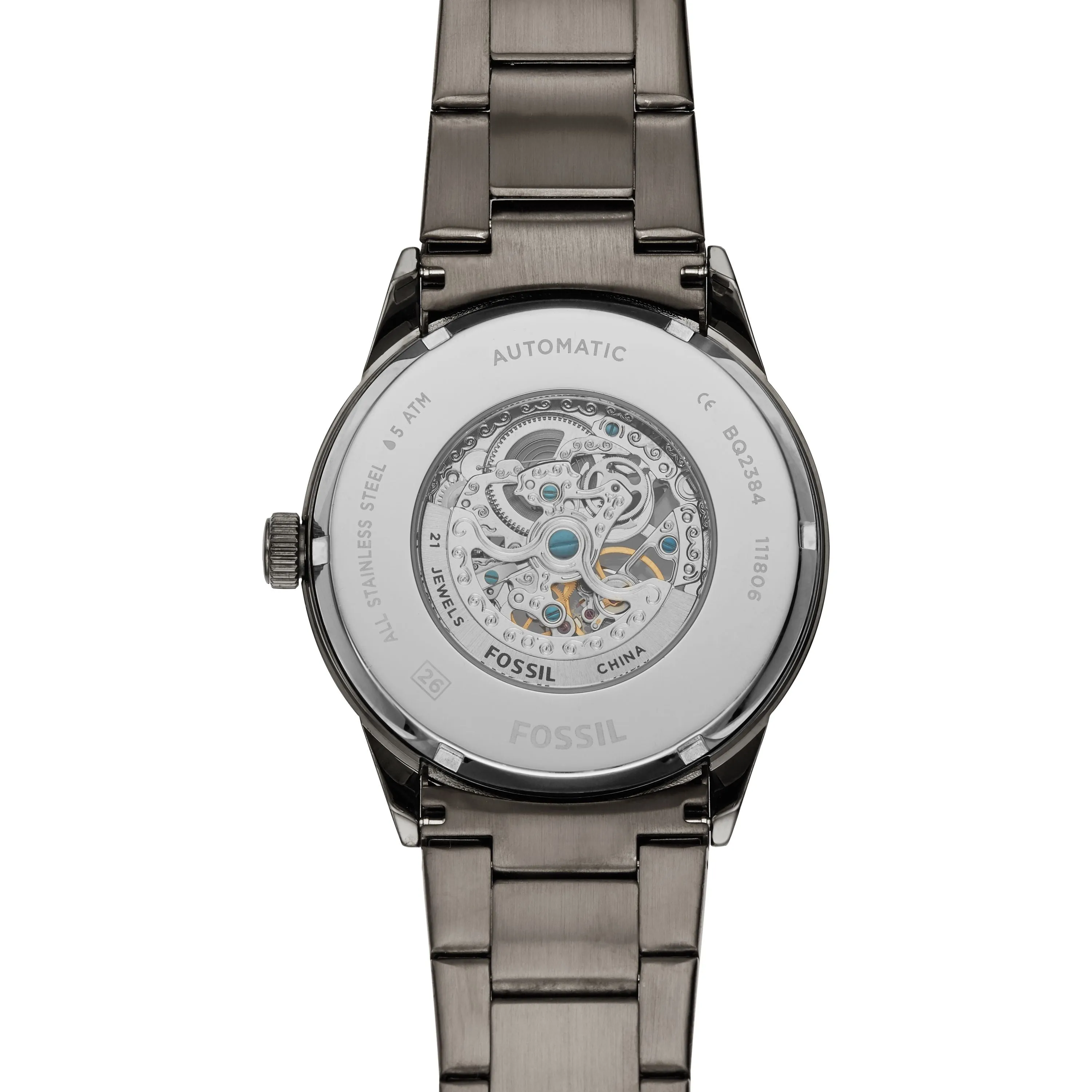 Fossil Men's Flynn Automatic, Gunmetal-Tone Stainless Steel Watch