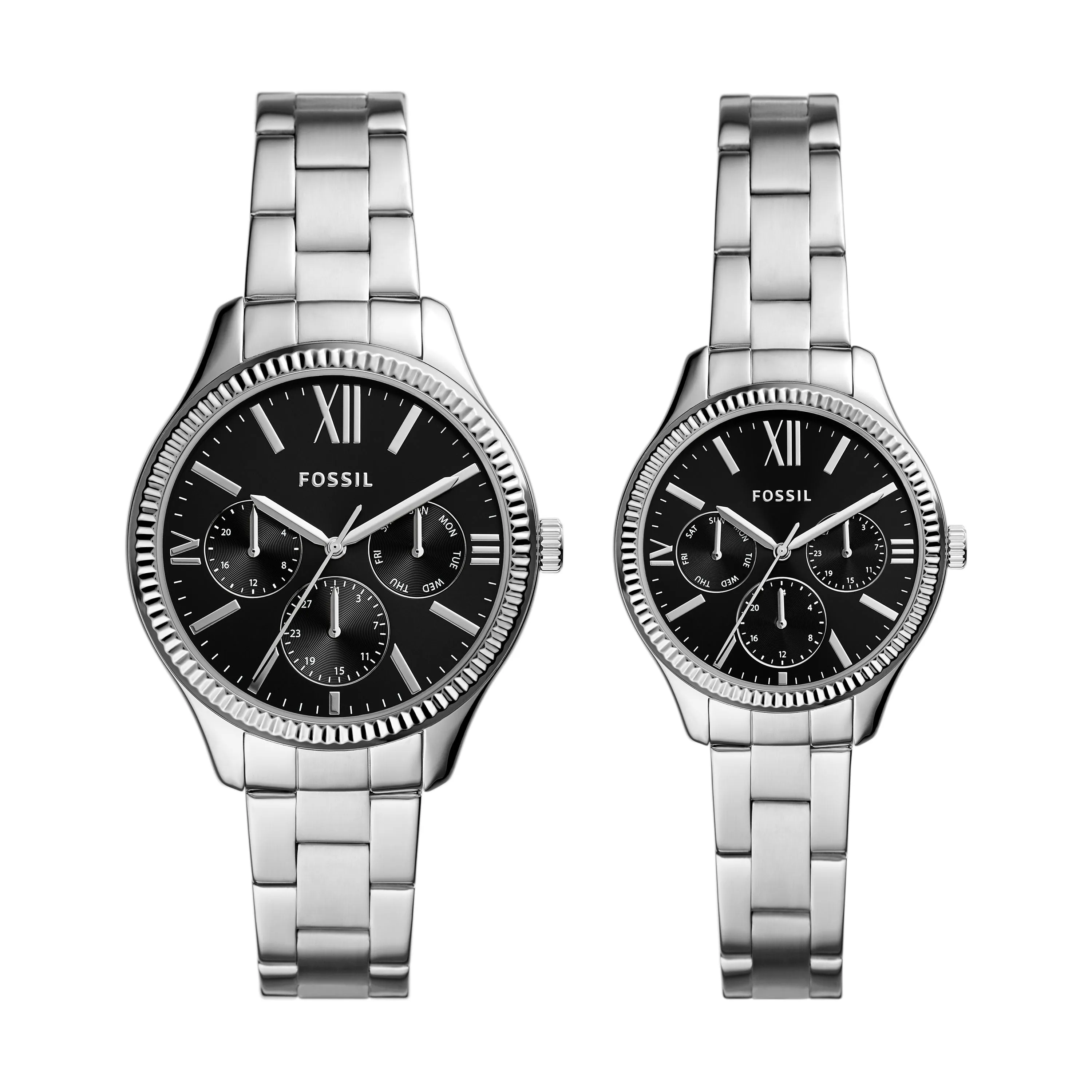 Fossil Men's Rye Multifunction, Silver-Tone Alloy Watch Set
