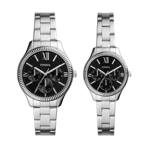 Fossil Men's Rye Multifunction, Silver-Tone Alloy Watch Set