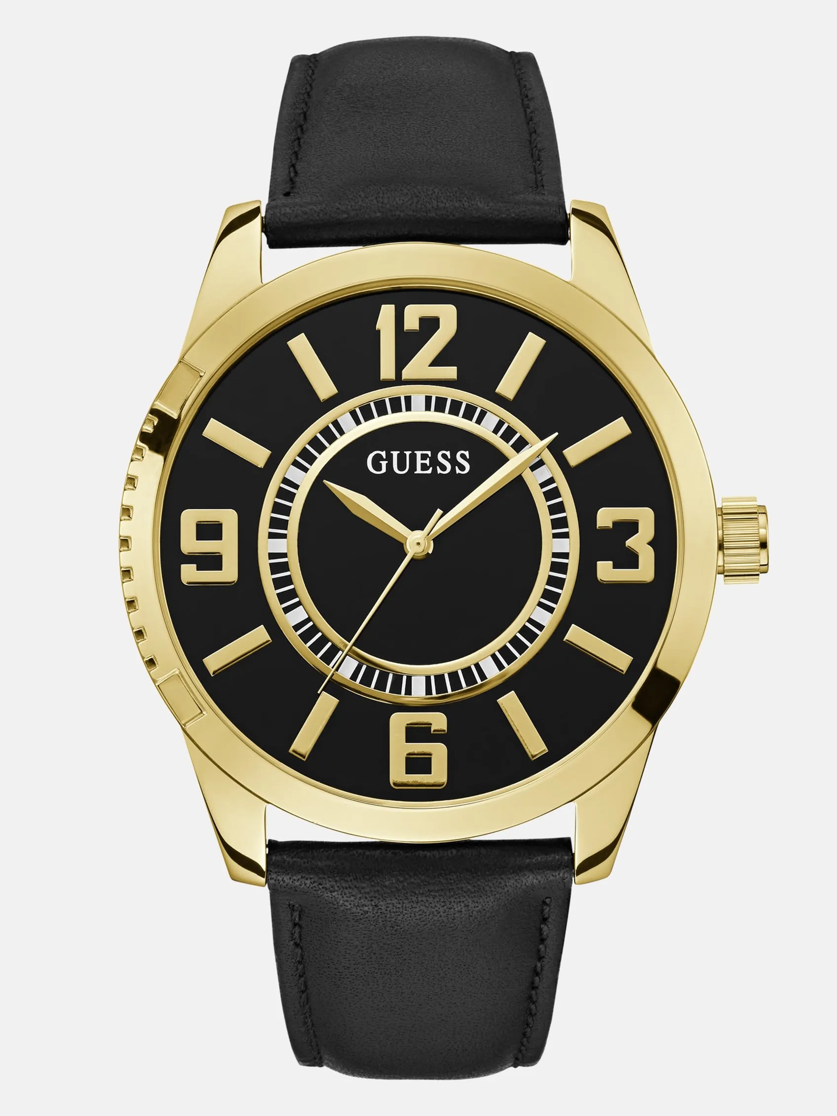 Gold-Tone Leather Analog Watch